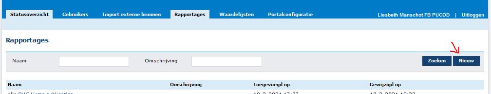 rapportage aanmaken