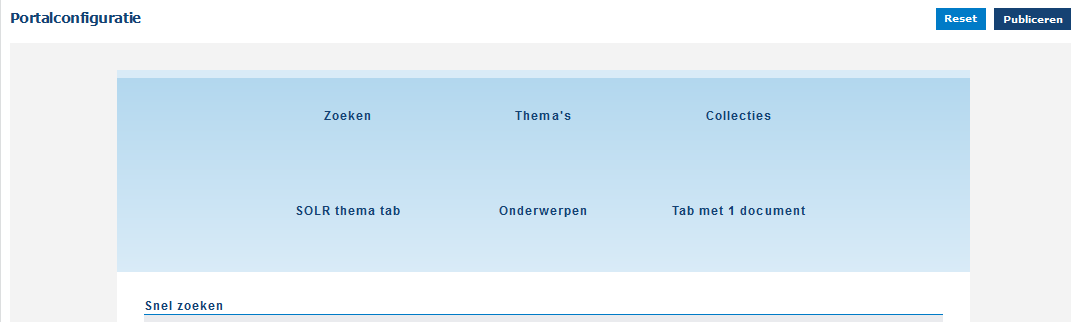 Portalconfiguratie tabs